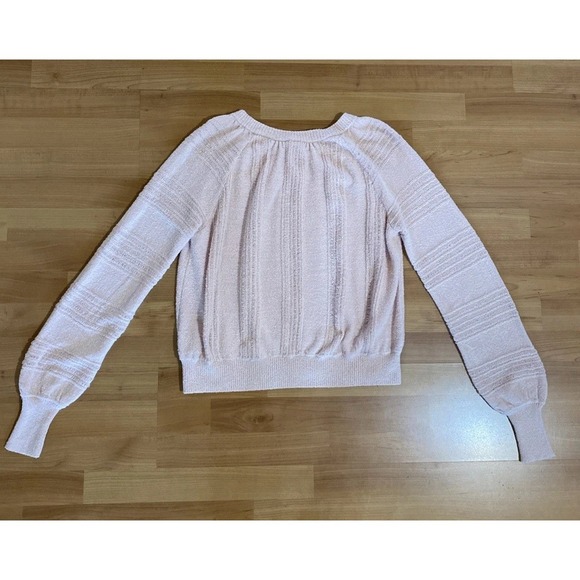 Meadow Rue Anthropologie Pale Pink Boucle Jumper Pullover Sweater Size Small - Picture 8 of 13